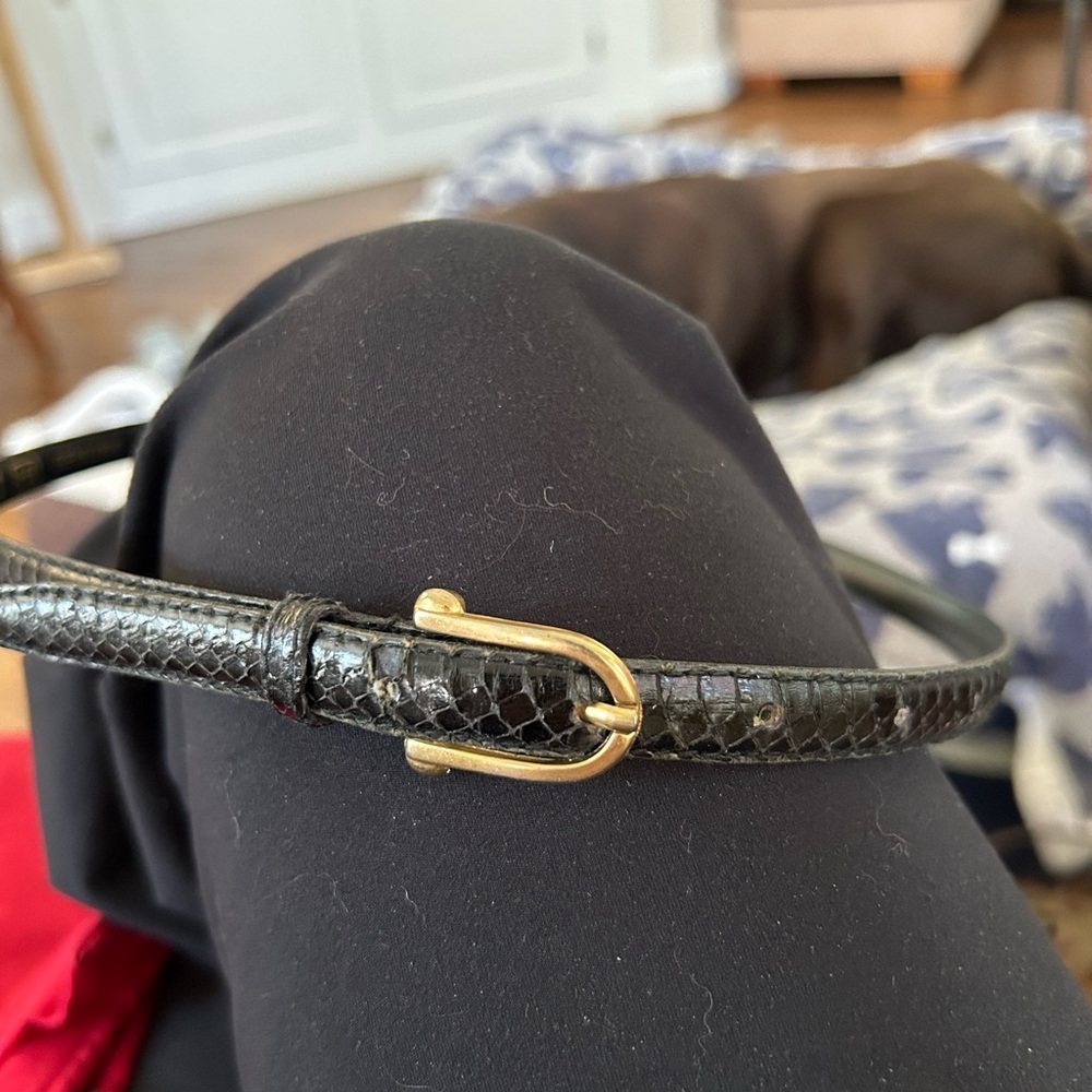 Vintage, Harve Bernard, Black, Genuine Snakeskin, Belt, M